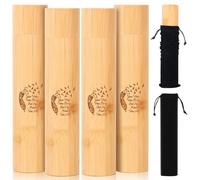 Lot de 4 urnes pour humains, petit kit de litière en bambou avec couvercle à visser et 4 sacs en tissu, tubes pour cendres de chiens et chats, tubes d'épuration pour cendres d'animaux de compagnie