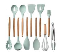 Lot de 4 ustensiles de cuisine en silicone avec spatule, cuillère à soupe, pelle anti-adhésive, brosse à huile, outil de cuisine