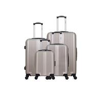 - lot de 4 - valise grand format, valise weekend, valise cabine, valise cabine xxs lipari - beige