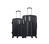 - lot de 4 - valise grand format, valise weekend, valise cabine, valise cabine xxs lipari - noir