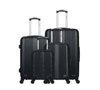 hero - lot de 4 - valise grand format, valise weekend, valise cabine, valise cabine xxs lipari - noir noir G