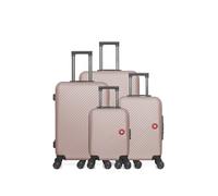 - lot de 4 - valise grand format, valise weekend, valise cabine, valise cabine xxs spiez - rose dore