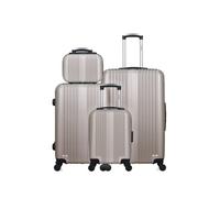 hero - lot de 4 - valise grand format, valise weekend, valise cabine xxs et vanity lipari - beige beige G