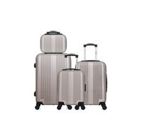 hero - lot de 4 - valise weekend, valise cabine, valise cabine xxs et vanity lipari - beige beige G