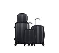 - lot de 4 - valise weekend, valise cabine, valise cabine xxs et vanity lipari - noir