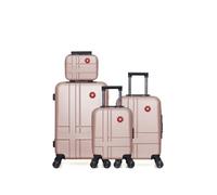 - lot de 4 - valise weekend, valise cabine, valise cabine xxs et vanity uster - rose dore