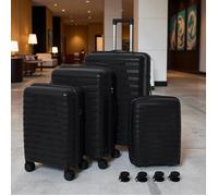 Lot De 4 Valises - Jet Lag - Naples - Noir - Cabine - Roues Amovibles