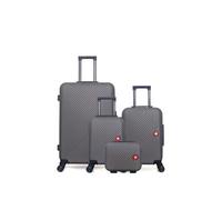 Lot de 4 valises Spiez gris foncé grand format cabine cabine XXS avec vanity