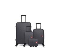 Lot de 4 valises Spiez noir grand format cabine cabine XXS avec vanity
