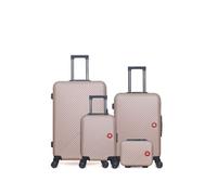 Lot de 4 valises Spiez rose doré grand format weekend cabine XXS avec vanity