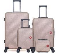 Lot de 4 valises Swiss Kopper Spiez rose doré grand format weekend cabine XXS avec vanity ROSE DORE