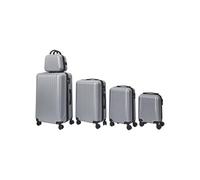 JetLag Fashion Valises Tokyo Lot de 5 Coque rigide ABS Roues 360° Cadenas à code Gris