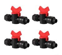 Lot de 4 valves de contrôle de tuyau en polyéthylène avec fonction de verrouillage rapide pour tuyau de 16 mm de diamètre extérieur utilisé dans l'irrigation de ferme et de jardin