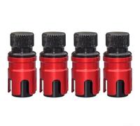 Lot de 4 valves de dégonflage de pneus pour SUV, VTT, camion, applications optimisées pour améliorer la traction sur le sable doux et les terrains boueux humides (rouge)