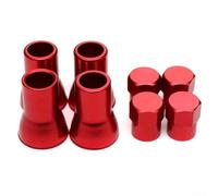 Lot de 4 valves de roue élégantes en alliage rouge avec cache-potence - Anti-poussière pour voitures, camions, SUV - Accessoires automobiles résistants à la chaleur - Facile à installer - Rouge