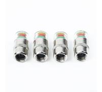 Lot de 4 valves de surveillance de la pression des pneus 28-36 PSI - Vert, jaune, rouge - Indicateur de sécurité des roues en acier inoxydable - Pour voiture, camion, SUV
