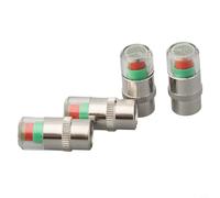 Lot de 4 valves de test de pression des pneus pour applications automobiles et à deux roues avec affichage de l'état de pression basé sur la couleur