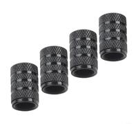 Lot de 4 valves de vélo de montagne en aluminium chromé pour une protection élégante (noir)