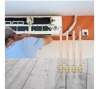 Lot de 4 vannes d'accès au réfrigérateur pour systèmes CVC - Vannes d'entretien en cuivre avec pression de fonctionnement de 3,4 MPa, longueur totale de 125 mm, compatible