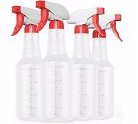 Lot de 4 vaporisateurs vides pour plantes avec buse réglable - Sans fuite et obstruction - 500 ml - Pour solutions de nettoyage, animaux de compagnie, poils (blanc)