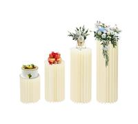 Lot de 4 vases en carton pour mariage, colonne de fleurs, avec plaques en PVC, 40 cm, 60 cm, 80 cm, 100 cm, cylindrique, pour décoration, fiançailles, anniversaire, décoration de table