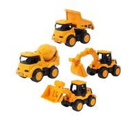 Lot de 4 véhicules d'ingénierie pour enfants, camions sûrs pour le développement de la motricité fine, jouet de construction de véhicules