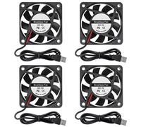 Lot de 4 ventilateurs 6010 60 x 60 x 10 mm CC 5 V 60 mm x 10 mm sans balais à roulement à billes 60 mm pour refroidissement de boîtier d'ordinateur