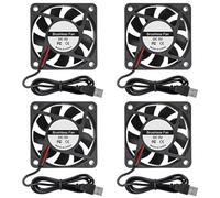 Lot de 4 ventilateurs 6010 60 x 60 x 10 mm CC 5 V 60 mm x 10 mm sans balais à roulement à billes 60 mm pour refroidissement de boîtier d'ordinateur
