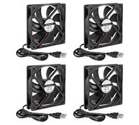 Lot de 4 ventilateurs de refroidissement USB sans balais 120 mm x 25 mm CC 5 V silencieux 12025 Mini ventilateur d'ordinateur pour petits appareils de rechange