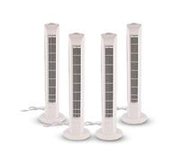 Lot de 4 ventilateurs tour blancs avec 3 vitesses et oscillation | 45 W | Avec boutons poussoirs | Ventilateur sur pied économe en énergie | 12 cm de large et 78 cm de hauteur | 220-240 V/50 Hz |