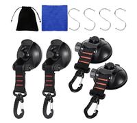 Lot de 4 Ventouse Crochet CHUNLINLAODA Crochet Ventouse Puissante, Crochets de Fixation en Camping, Ancre à Ventouse avec 4 S Crochet pour Tentes Latéral de Voiture Accessoire de Bâche de Camping