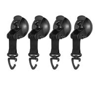 Lot de 4 ventouses à boucle triangulaire robustes avec crochets pour camping en voiture - INF - Noir - Voiture