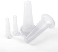Lot de 4 ventouses blanches en silicone pour le visage et les yeux - Outils de massage manuel