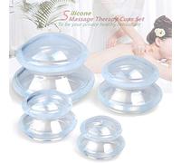 Lot de 4 ventouses de thérapie professionnelles en silicone pour studio et ménage, aspiration plus forte, convient pour le massage myofascial, les muscles, les nerfs, les douleurs articulaires