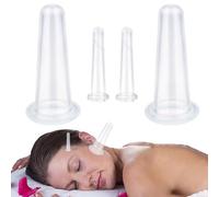Lot de 4 ventouses faciales en silicone pour massage du visage | Traitement anti-âge style massage relaxant et raffermissant | Outil portable pour soins de la peau, voyage d'affaires, usage domestique
