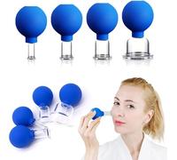 Lot de 4 ventouses pour le visage | Ventouse sous vide en silicone | Thérapie de massage | Un kit pour anti-cellulite, anti-rides et instantanément sans âge | Pour les yeux, le visage et le corps