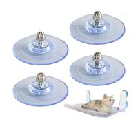 Lot de 4 ventouses pour lit pour chat - Kit de montage pour perche - Coussinets en PVC lourds avec robuste - Verre antidérapant - Fixation de couchage - Éléments de fixation pour hamac, chats