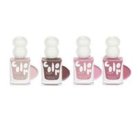 Lot de 4 vernis à ongles - Séchage rapide et sans odeur - Brillance longue durée - Rose, café, blanc blé, rose rouge - Manucure de qualité supérieure à la maison