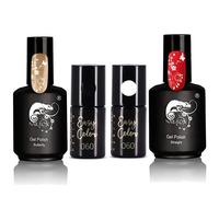 Lot De 4 Vernis Semi Permanence Elégance Rouge Noir Blanc Doré Multicolore