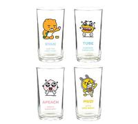 Lot de 4 verres à bière Kakao Ryan Soju Somek Somac - Blanc
