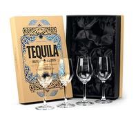 Lot de 4 verres à dégustation et à siroter à tequila | Collection de verrerie à tequila | 155,9 g | Copitas en cristal pour boissons blanco, reposado, tequilas Anejo | Verres à liqueur et spiritueux