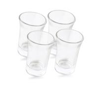 Lot de 4 verres à shot avec base lourde 50 ml Verres à whisky et vin Transparent incassable