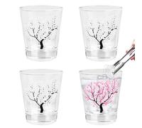 Lot de 4 verres à shot de 5 cl qui changent de couleur avec le froid verre transparent avec fond épais, verre shooter pour tequila, vodka, ouzo