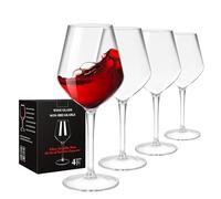 Lot de 4 Verres à vin, 440 ml Verres à Pied en Plastique Incassable pour vin Rouge ou Blanc, Sans BPA, Réutilisables, pour le Camping, les Fêtes, Noël, les Mariages ou les Anniversaires