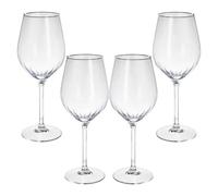 Lot de 4 verres à vin de 500 ml Motif rayures Ø6,3 x 23,2 cm