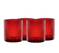 Lot de 4 verres Artland Double Old Fashion 40 cl | Motif Iris Seeded Rouge rubis | Verres pour f tes et usage quotidien Mojito, whisky et cockt