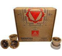 Lot de 4 verres en résine orange Calendula Herbal Pots énergétiques Parfum 4 verres et support Brûleur Joie et Harmonie HOSTENATURA