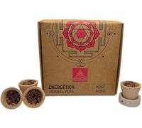 Lot de 4 verres en résine rose Herbal Pots énergétiques Parfum 4 verres et support brûleur HOSTENATURA