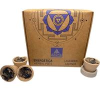 Lot de 4 verres énergétiques en résine lavande aux herbes aromatiques avec 4 verres et support brûleur, paix intérieure, relaxation, harmonie HOSTENATURA