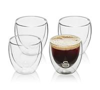 Lot de 4 Verres Thermique à Café en Verre Borosilicate à Double Paroi de 100ml